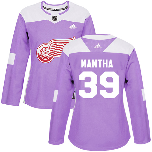 Adidas Red Wings #39 Anthony Mantha Purple Authentic Fights Cancer Women's Stitched NHL Jersey - Click Image to Close